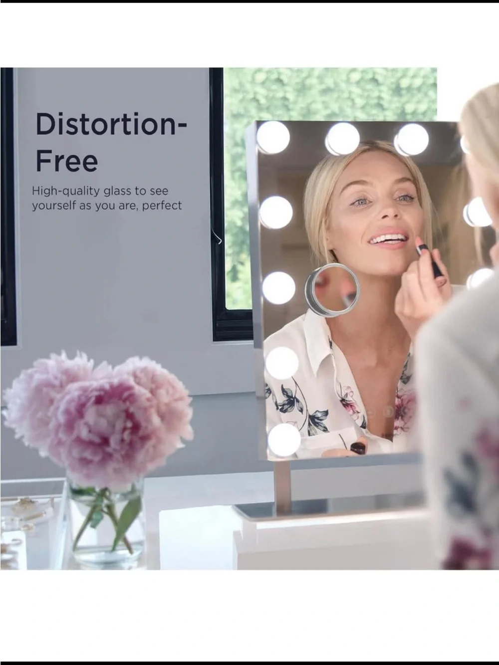 iHome Bluetooth LED Hollywood Vanity Mirror with Warm, Bright, Cool Lighting